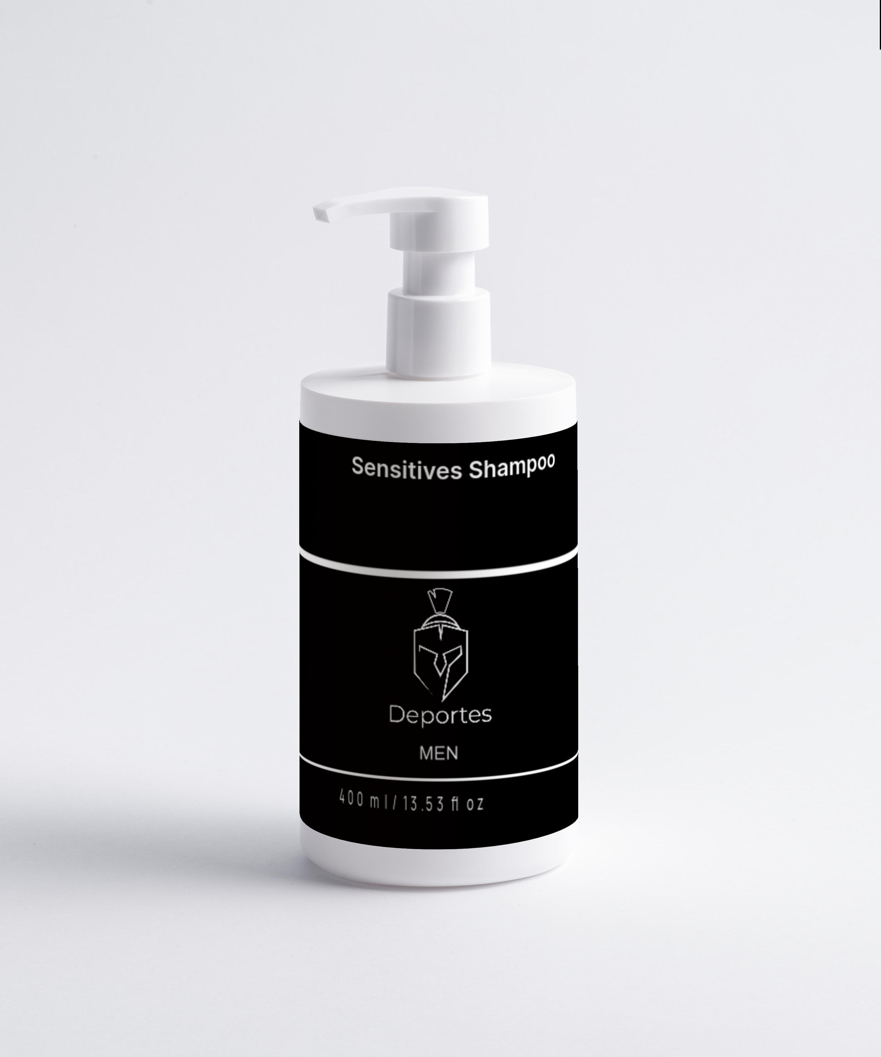 Flasche Sensitives Shampoo für Männer von Deportes mit Pumpspender, 400 ml