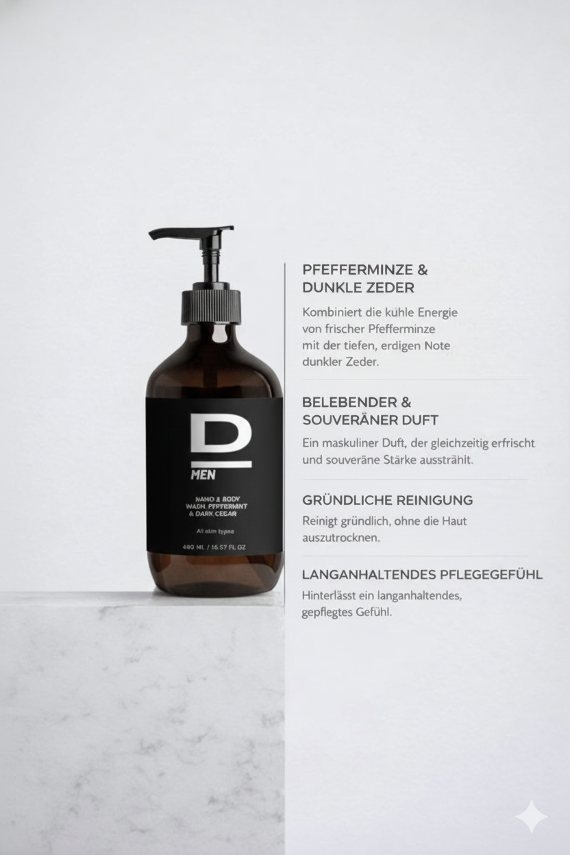 BW2 Hand & Body Wash, Peppermint & Dark Cedar