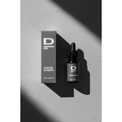 Flasche mit Pipette und Verpackung des Produkts 'D MEN F2 CAFFEINE GEL BOOSTER' auf hellem Untergrund mit Schatten