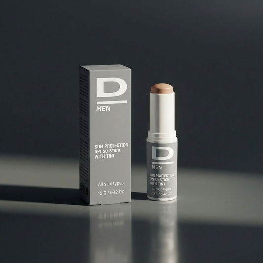 Sonnencreme Stick D MEN SPF50 mit farbiger Tönung, 12 g, für alle Hauttypen.