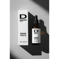 Flasche mit Pipette und Verpackung des Gesichtsöls 'D MEN Nourishing Facial Oil' auf hellem Untergrund mit Schatten